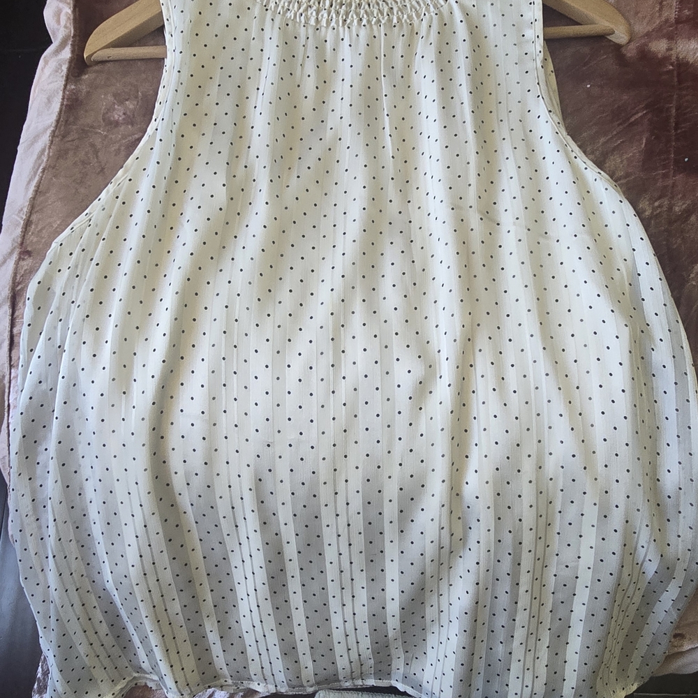 Elegant White Polka Dot Women's Top